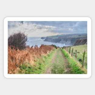 Cleveland Way North Yorkshire Coastline Art Print Sticker